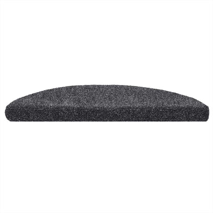 Tappetini per scale autoadesivi 5 pz 56x17x3 cm Grigio scuro semicircolari