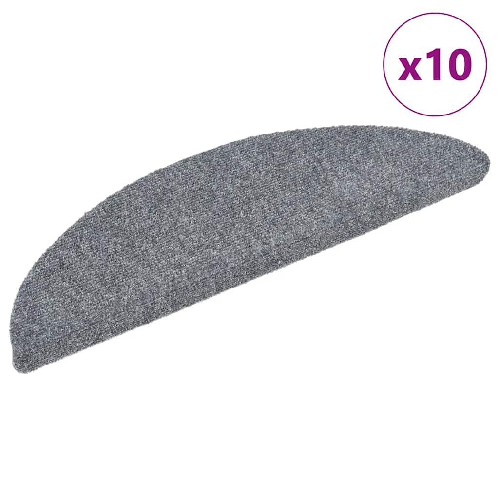 Tappetini per Scale Adesivi 10 pz 56x17x3 cm Grigio Chiaro