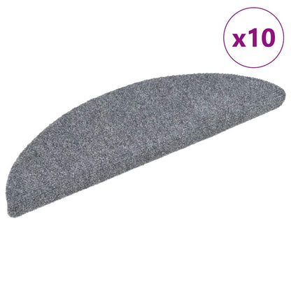 Tappetini per Scale Adesivi 10 pz 56x17x3 cm Grigio Chiaro