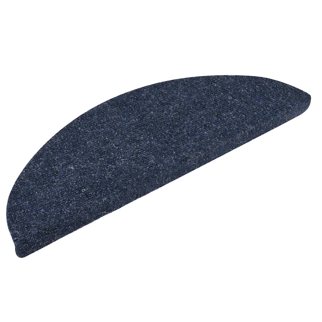 Tappetini per scale autoadesivi 10 pz 56x17x3 cm blu semicircolari