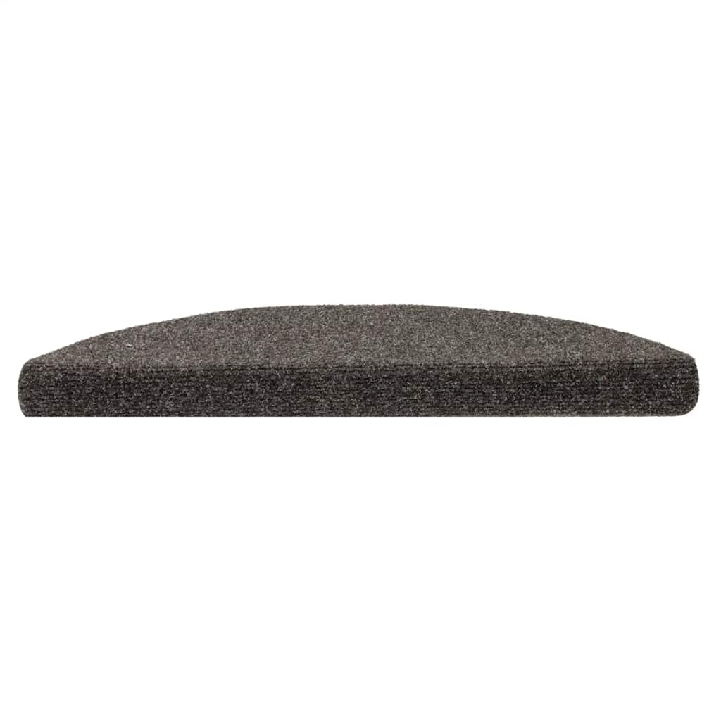 Tappetini per scale autoadesivi 5 pz 56x17x3 cm antracite semicircolari