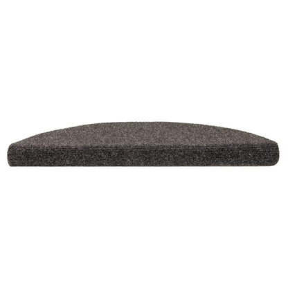 Tappetini per scale autoadesivi 10 pz 56x17x3 cm antracite semicircolari