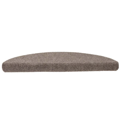 Tappetini per scale autoadesivi 5 pz 56x17x3 cm beige semicircolari