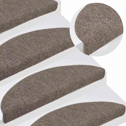 Tappetini per scale autoadesivi 5 pz 56x17x3 cm beige semicircolari