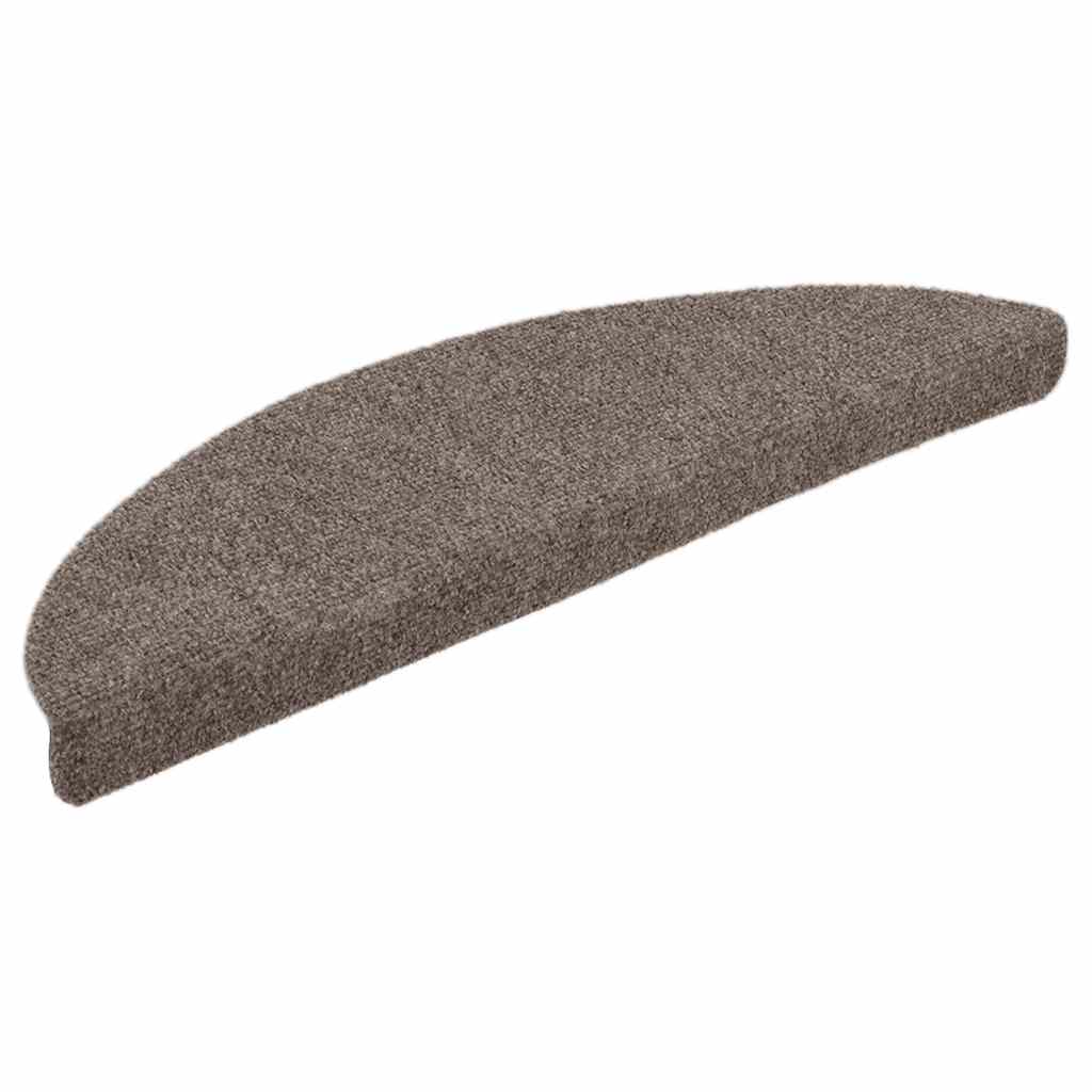 Tappetini per scale autoadesivi 10 pz 56x17x3 cm beige semicircolari