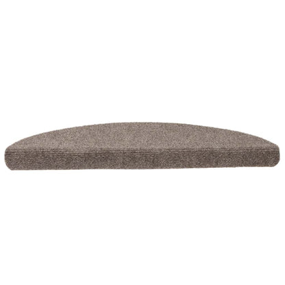 Tappetini per scale autoadesivi 10 pz 56x17x3 cm beige semicircolari