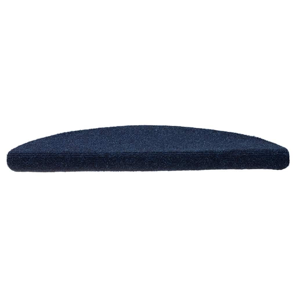 Tappetini per scale autoadesivi 10 pz 56x17x3 cm blu navy semicircolari