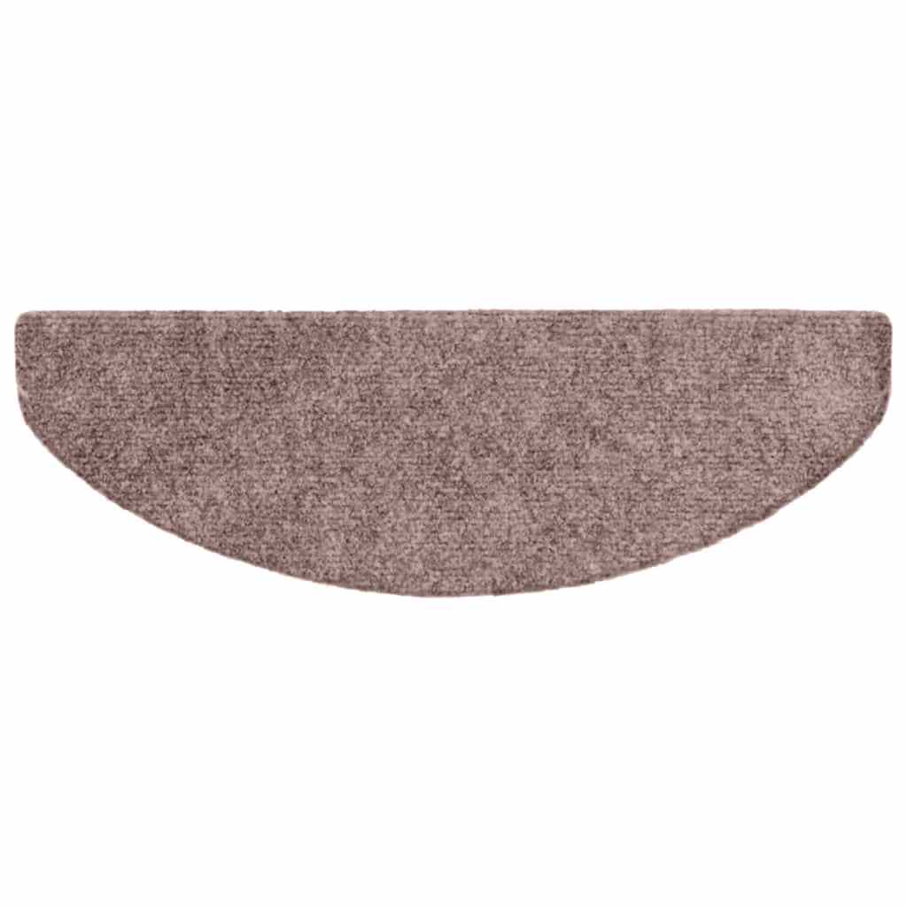 Tappetini per scale autoadesivi 5 pz 65x21x4 cm Marrone Chiaro semicircolari grandi