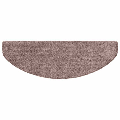 Tappetini per scale autoadesivi 5 pz 65x21x4 cm Marrone Chiaro semicircolari grandi