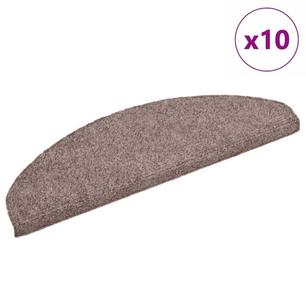 Tappetini per scale autoadesivi 10 pz 65x21x4 cm Marrone Chiaro semicircolari grandi