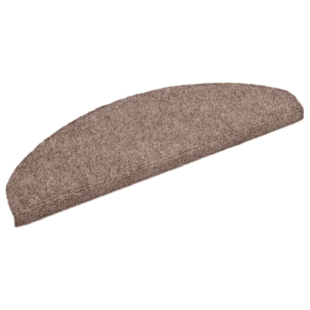Tappetini per scale autoadesivi 10 pz 65x21x4 cm Marrone Chiaro semicircolari grandi