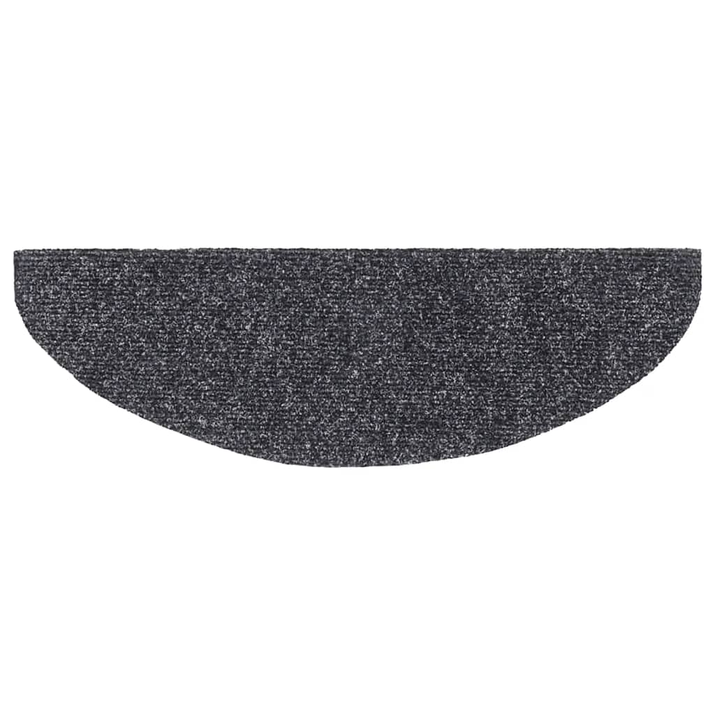 Tappetini per scale autoadesivi 5 pz 65x21x4 cm Grigio scuro Semicircolari Grandi