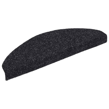 Tappetini per scale autoadesivi 5 pz 65x21x4 cm neri semicircolari grandi