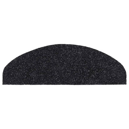Tappetini per scale autoadesivi 5 pz 65x21x4 cm neri semicircolari grandi