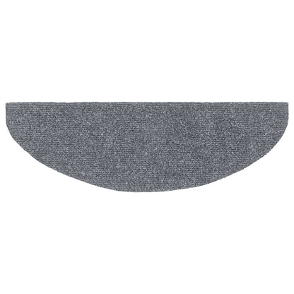 Tappetini per scale autoadesivi 5 pz 65x21x4 cm Grigio chiaro Semicircolari Grandi