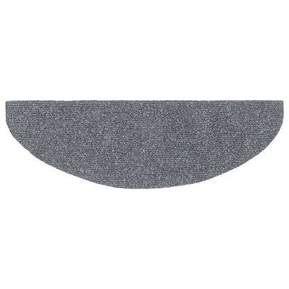 Tappetini per scale autoadesivi 10 pz 65x21x4 cm Grigio chiaro Semicircolari Grandi