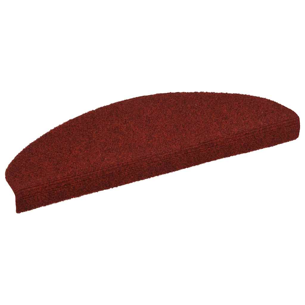 Tappetini per scale autoadesivi 5 pz 65x21x4 cm Bordeaux Rosso Semicircolari Grandi