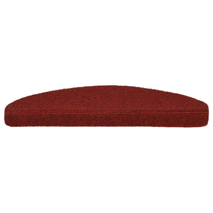 Tappetini per scale autoadesivi 5 pz 65x21x4 cm Bordeaux Rosso Semicircolari Grandi