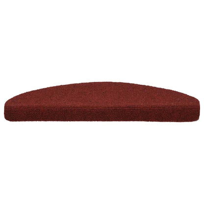 Tappetini per scale autoadesivi 10 pz 65x21x4 cm Bordeaux Rosso Semicircolari Grandi