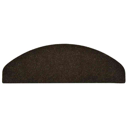 Tappetini per scale autoadesivi 10 pz 65x21x4 cm marrone scuro semicircolari grandi