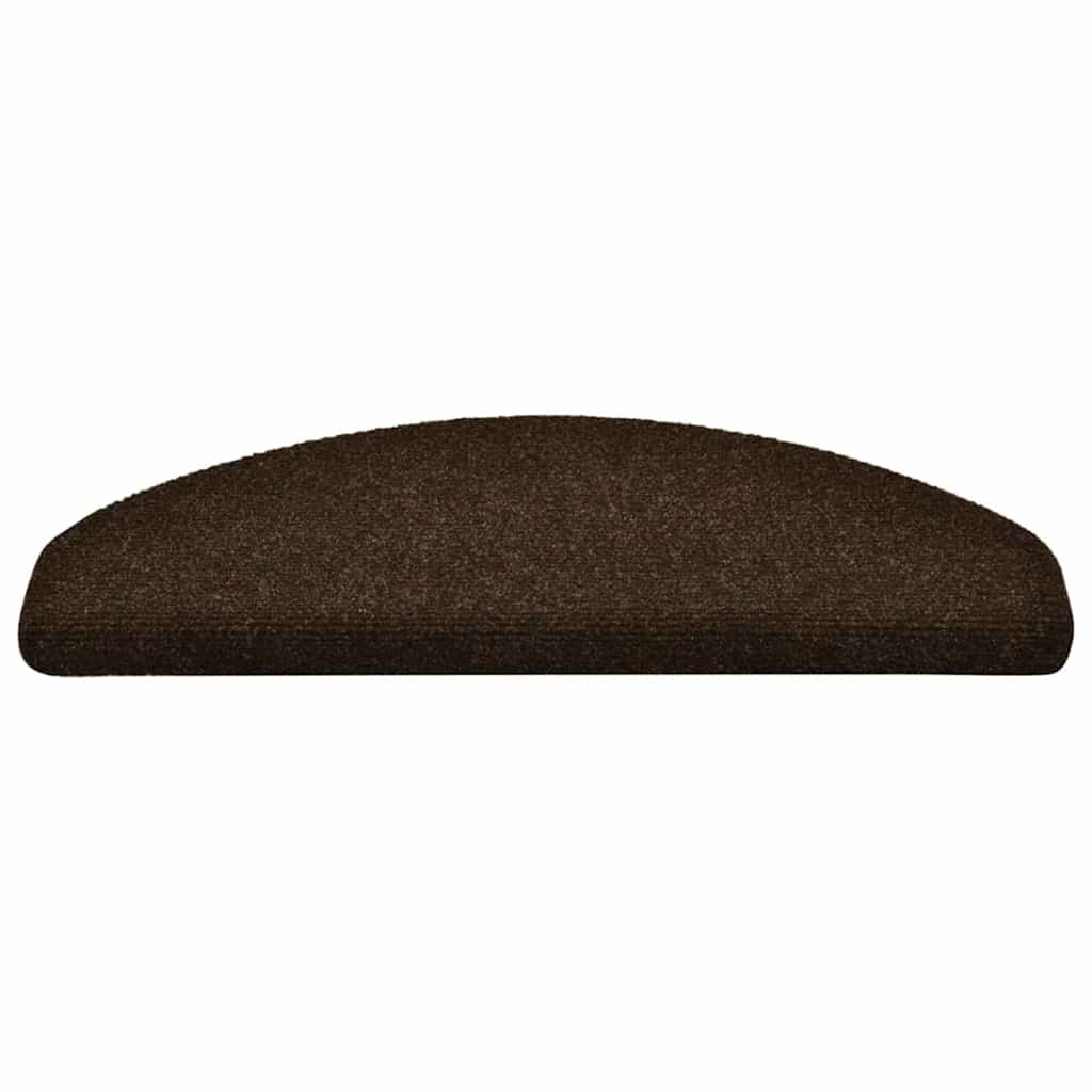 Tappetini per scale autoadesivi 5 pz 65x21x4 cm marrone semicircolari grandi