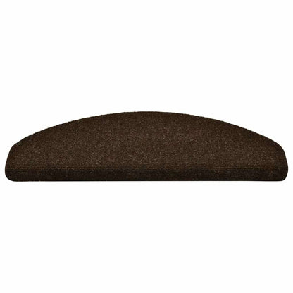 Tappetini per scale autoadesivi 5 pz 65x21x4 cm marrone semicircolari grandi