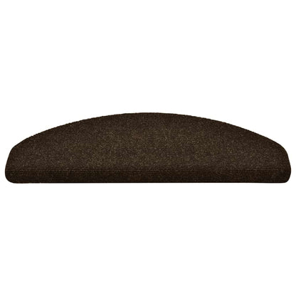 Tappetini per scale autoadesivi 10 pz 65x21x4 cm marrone semicircolari grandi
