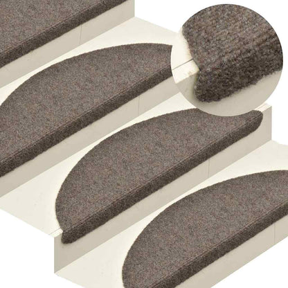 Tappetini per scale autoadesivi 5 pz 65x21x4 cm beige semicircolari grandi
