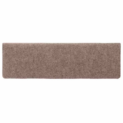 Tappetini per scale autoadesivi 5 pz 65x21x4 cm Marrone Chiaro Bordo rettangolare