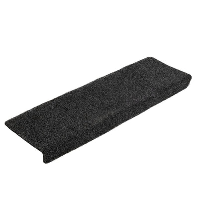 Tappetini per scale autoadesivi 5 pz 65x21x4 cm Grigio Scuro bordo rettangolare
