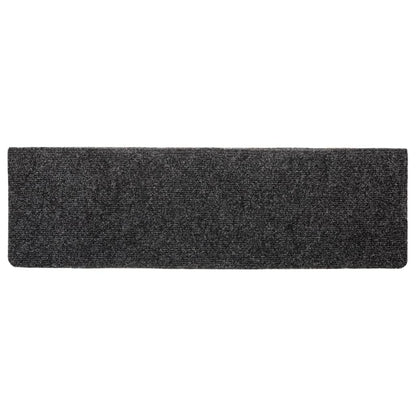 Tappetini per scale autoadesivi 5 pz 65x21x4 cm Grigio Scuro bordo rettangolare