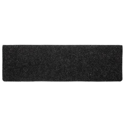 Tappetini per scale autoadesivi 10 pz 65x21x4 cm neri bordo rettangolare