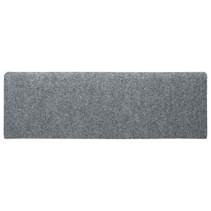 Tappetini per scale autoadesivi 5 pz 65x21x4 cm Grigio chiaro bordo rettangolare