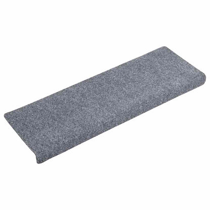 Tappetini per scale autoadesivi 10 pz 65x21x4 cm Grigio chiaro bordo rettangolare