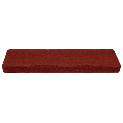 Tappetini per scale autoadesivi 5 pz 65x21x4 cm Bordeaux Rosso Bordo rettangolare