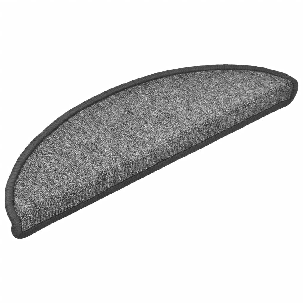 Tappetini per scale 10 pz 56x17x3 cm Grigio scuro Semicircolari