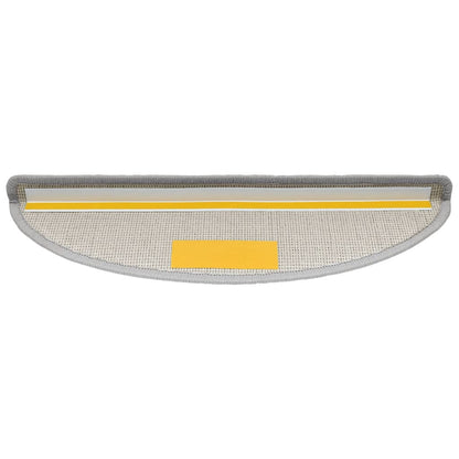 Tappetini per scale 10 pz 56x17x3 cm Grigio chiaro Semicircolari