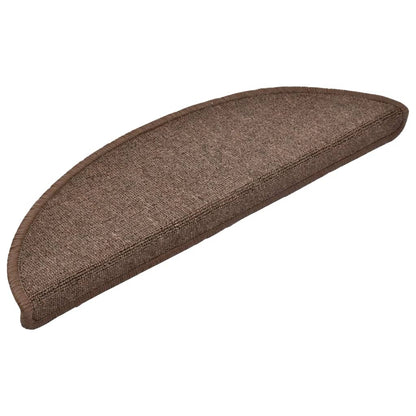 Tappetini per scale 10 pz 56x17x3 cm Marrone caffÃ¨ Semicircolari