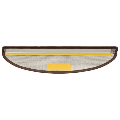 Tappetini per scale 10 pz 56x17x3 cm Marrone caffÃ¨ Semicircolari