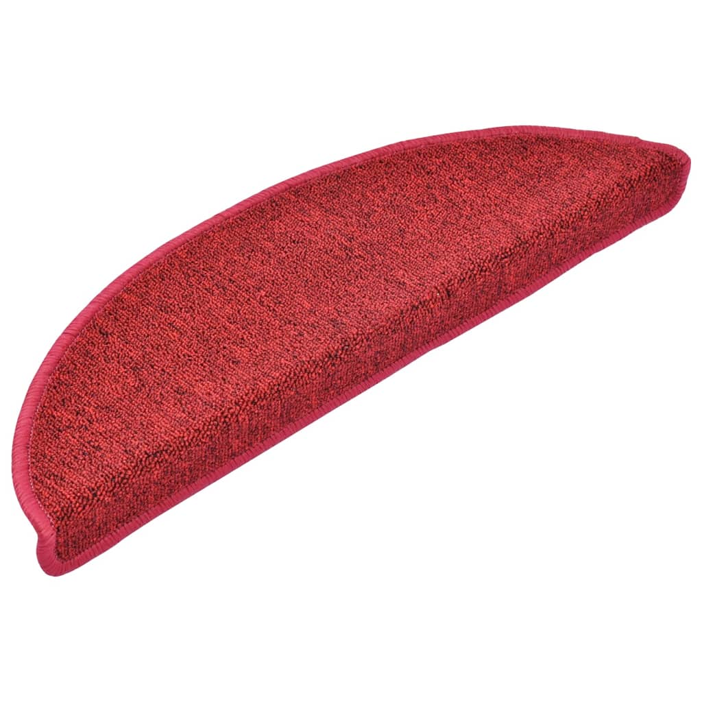 Tappetini per scale 10 pz 56x17x3 cm Rossi semicircolari
