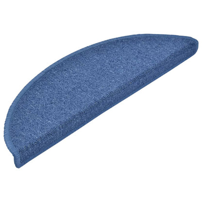 Tappetini per scale 10 pz 56x17x3 cm blu semicircolari