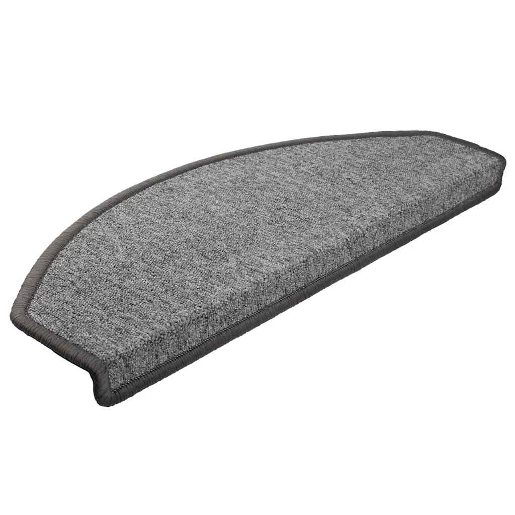 Tappetini per scale 10 pz 65x24x4 cm Grigio scuro Semicircolari Grandi