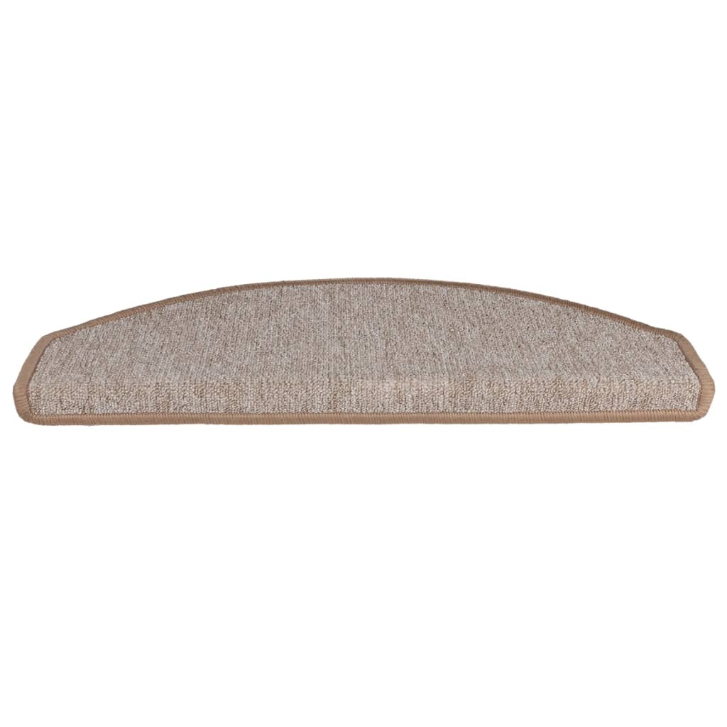 Tappetini per scale 10 pz 65x24x4 cm Marrone chiaro Semicircolari Grandi