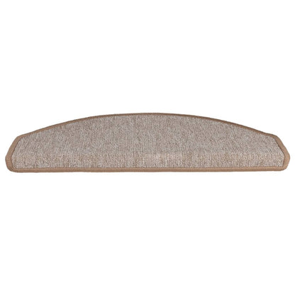 Tappetini per scale 10 pz 65x24x4 cm Marrone chiaro Semicircolari Grandi