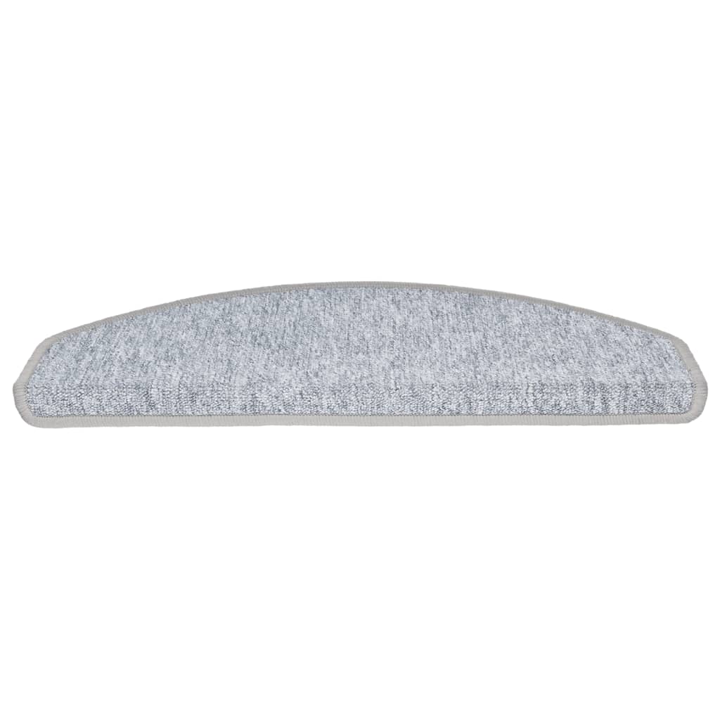 Tappetini per scale 10 pz 65x24x4 cm Grigio chiaro Semicircolari Grandi