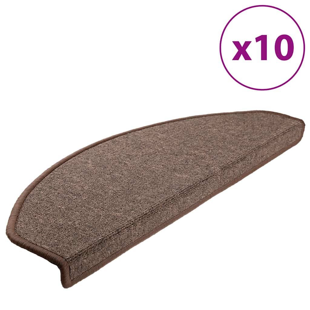 Tappetini per scale 10 pz 65x24x4 cm Marrone caffÃ¨ Semicircolari Grandi