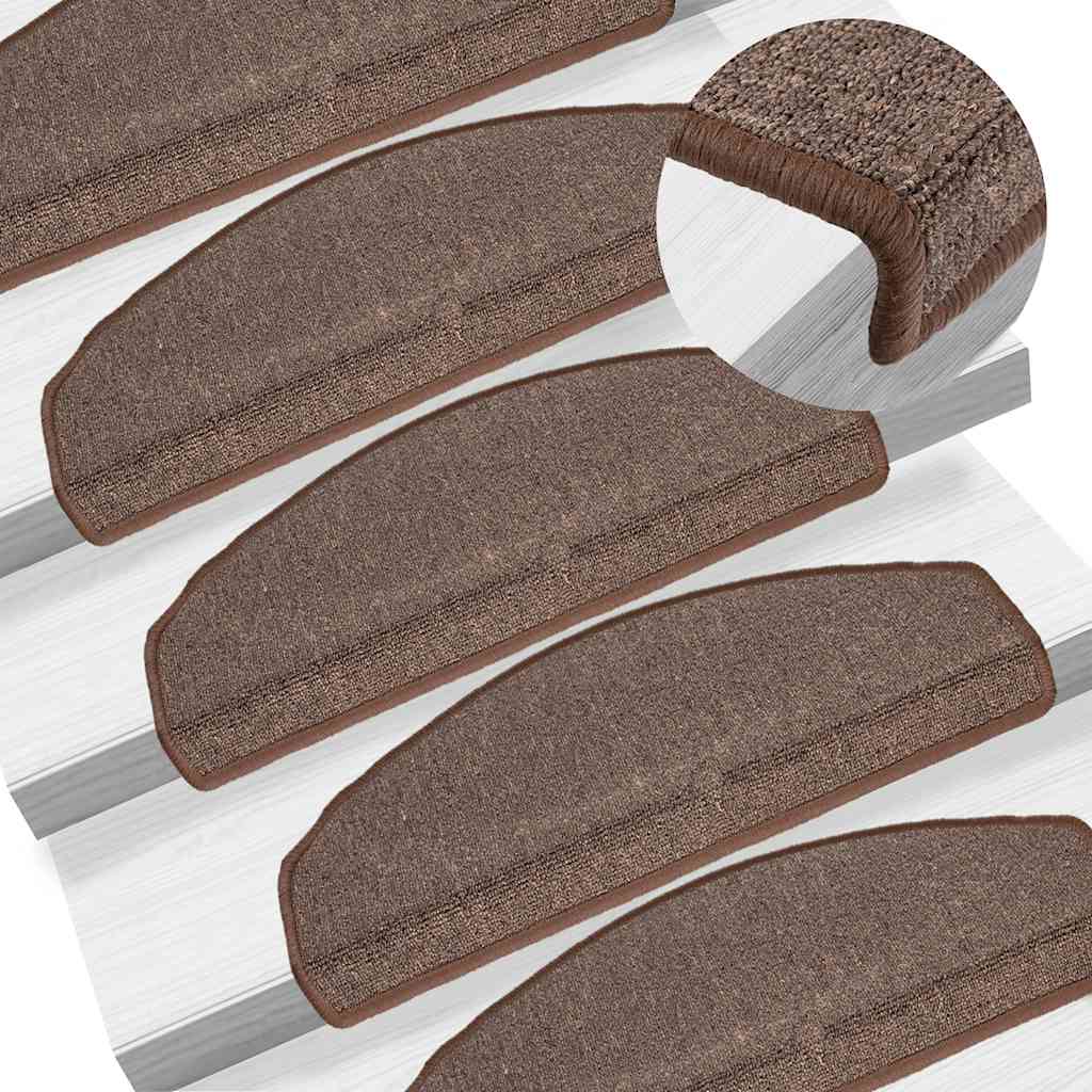 Tappetini per scale 10 pz 65x24x4 cm Marrone caffÃ¨ Semicircolari Grandi