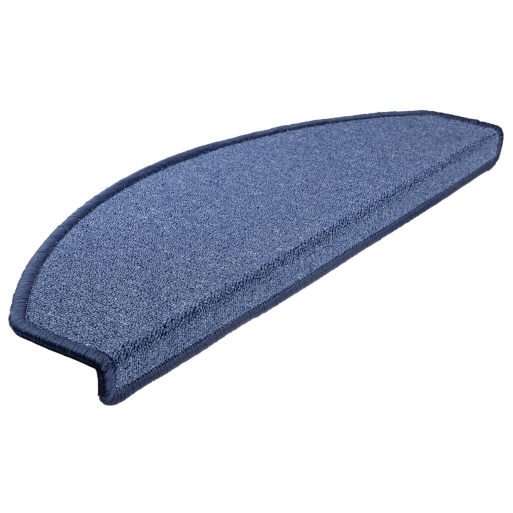 Tappetini per scale 10 pz 65x24x4 cm Blu Semicircolari Grandi