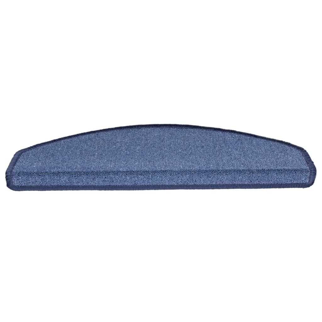 Tappetini per scale 10 pz 65x24x4 cm Blu Semicircolari Grandi
