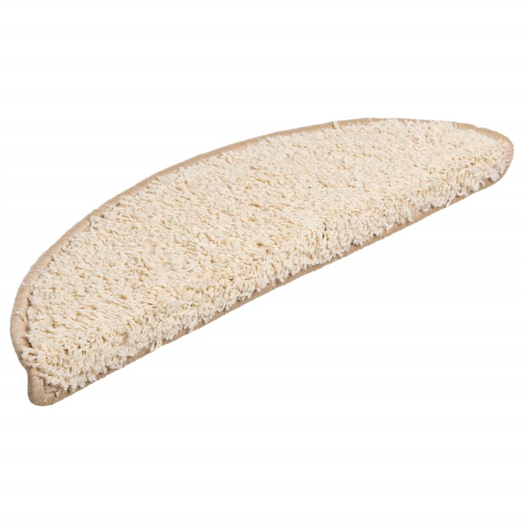 Tappetini per scale 10 pz 56x17x3 cm Crema Semicircolari